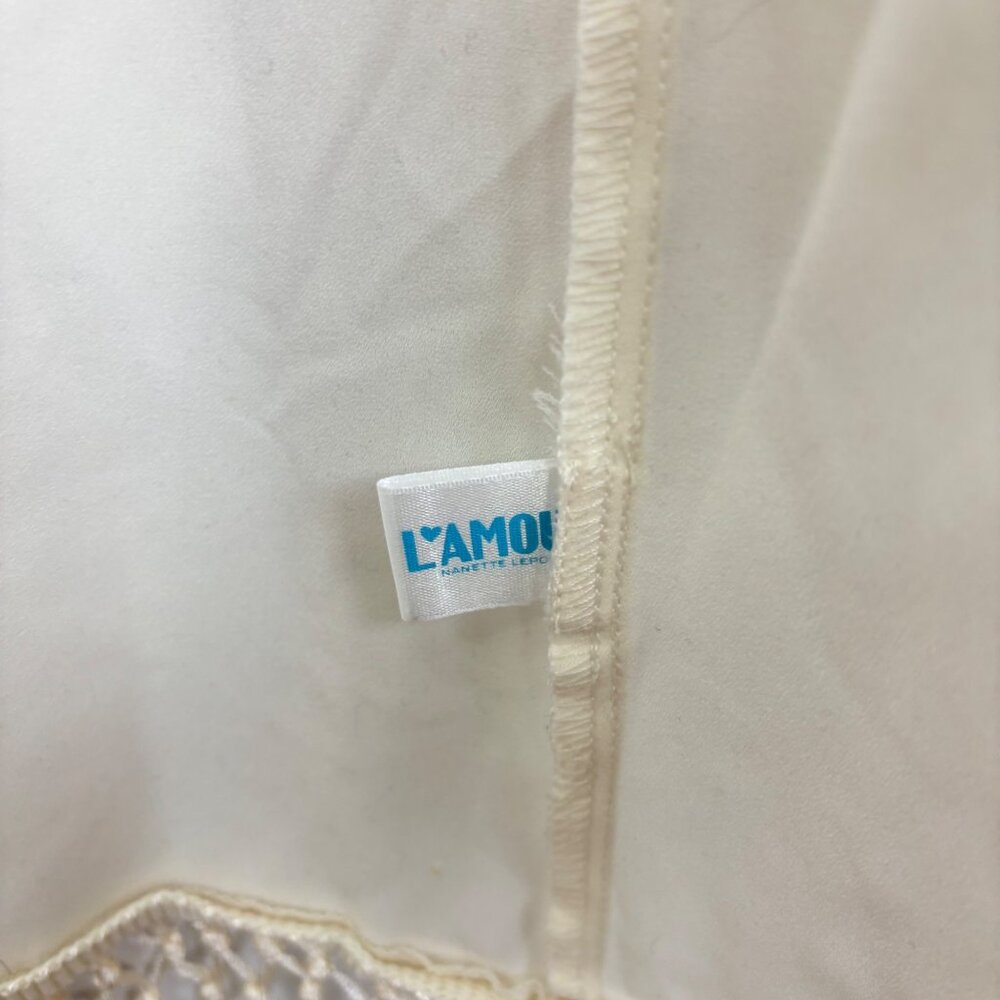 L'Amour Nanette Lepore M Floral Fringe Kimono Cardigan Cream Lightweight Boho La - Picture 3 of 5
